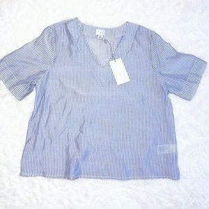 NWT {a new day} Blue Stripe Blouse